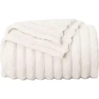 vidaXL Jeté Crème 240 x 220 cm Toison