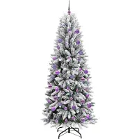 vidaXL Sapin de Noël artificiel avec 300 LED avec support Blanc 210 cm