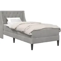 vidaXL Sommier avec matelas Gris clair 80 x 200 cm Velours