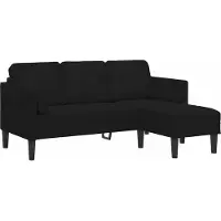 vidaXL Ensemble canapé avec coussins Noir Polyester