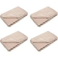 vidaXL Couverture en Fourrure de Lapin Synthétique 4 pcs Beige