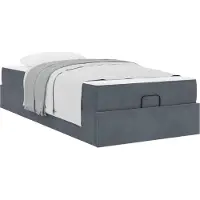 vidaXL Lit avec matelas (2 pièces) - Velours gris foncé