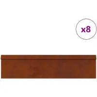 vidaXL : Clôture anti-limaces, 12 pièces, 100 x 3,5 x 25 cm, acier résistant aux intempéries, aspect rouille