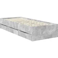 vidaXL Cadre de lit avec tête de lit Béton Gris 75 x 190 cm Bois d'ingénierie