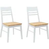 vidaXL Chaise de salle à manger 2 pcs Blanc 43 x 54 x 89 cm Bois massif de caoutchouc