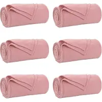 vidaXL Couvertures À Jeter 6 Pcs Rose 240 X 220 Cm Toison