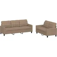 vidaXL Ensemble de canapés 2 pièces avec coussins Cappuccino-Brun Similicuir