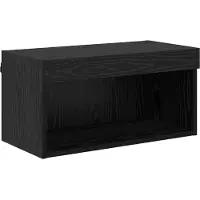 vidaXL Armoire TV avec rampes lumineuses LED 8 pcs noir imitation chêne verre