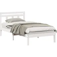 vidaXL Cadre de lit blanc 75 x 190 cm Pin massif