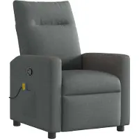 vidaXL Fauteuil relax de massage, tissu, gris foncé