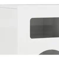 vidaXL Meuble TV ELST, 80 x 35 x 40 cm, blanc brillant, panneaux de particules