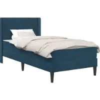 vidaXL Lit avec matelas et tête de lit, bleu, 100 x 200 cm, velours
