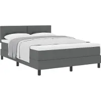 vidaXL Lit boxspring avec tête de lit gris foncé 140 x 200 cm Tissu