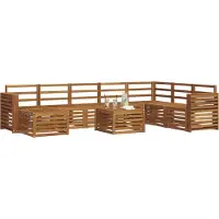 vidaXL Ensemble de salon de jardin , 9 pièces, couleur naturelle