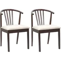 vidaXL Chaise de salle à manger 2 pcs Marron clair et clair Bois de caoutchouc solide