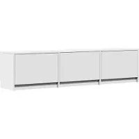 vidaXL Meuble TV avec LED Blanc 165 x 34 x 40 cm Matériau dérivé du bois