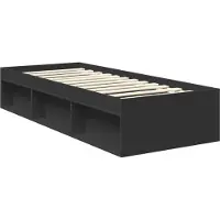 vidaXL Cadre de lit noir 75 x 190 cm Pin massif