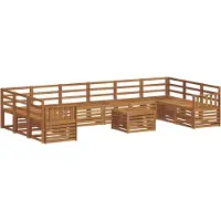 vidaXL Ensemble de meubles de jardin , 11 pièces, couleur naturelle