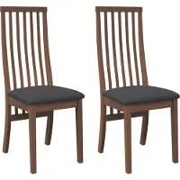 vidaXL Chaises de salle à manger avec coussins 2 pcs. Marron Bois massif Hévéa