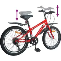 vidaXL Vélo enfant 24 pouces 6 vitesses pour 8-12 ans rouge