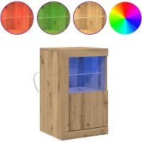 vidaXL LED-Sideboard Chêne Artisan 41 x 37 x 67 cm Matériau dérivé du bois