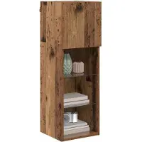 vidaXL Meubles TV à fixer au mur, lot de 2, en bois vieilli et en panneaux de particules