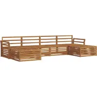 vidaXL Ensemble de salon de jardin 6 pièces en bois d'acacia massif, finition naturelle