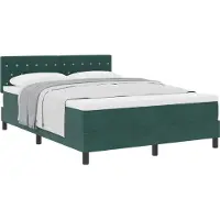 vidaXL Lit boxspring avec matelas vert foncé 160 x 200 cm velours