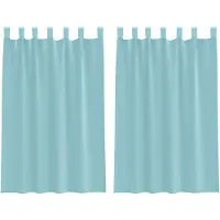 vidaXL Voile Rideaux avec passants 2 pcs. Turquoise 140x175 cm