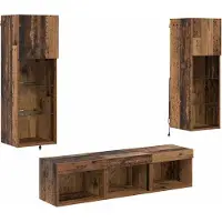 vidaXL Meubles TV muraux 5 pcs Noir imitation chêne Bois composite