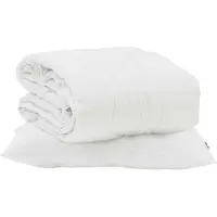 vidaXL Couverture d'été avec coussins, 2 pièces, blanc, microfibre