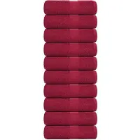 vidaXL Serviettes d'invité 10pcs bordeaux 30x50 cm 360 g/m² 100% coton