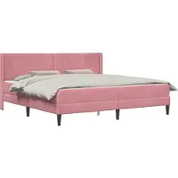 vidaXL Lit avec matelas et tête de lit rose 180 x 200 cm, velours