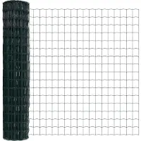 vidaXL Clôture Euro, 1,6 x 10 mètres, fer revêtu de PVC, couleur verte