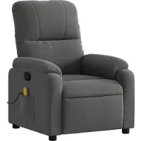 vidaXL Fauteuil relax de massage, gris foncé, tissu microfibre