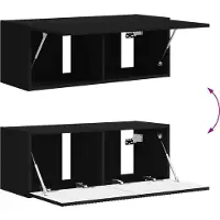 vidaXL Meuble TV mural noir 60 x 31 x 29,5 cm Bois composite
