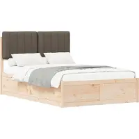 vidaXL Cadre de lit avec tête de lit rembourrée taupe 120 x 190 cm