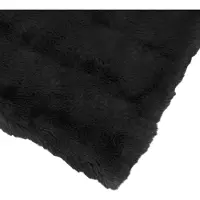 vidaXL Couverture en Fourrure de Lapin Synthétique Noir 150 x 220 cm