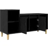 vidaXL Meuble TV noir imitation chêne 100 x 35 x 55 cm Bois composite
