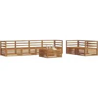 vidaXL Ensemble de salon de jardin 7 pièces en bois d'acacia massif, finition naturelle
