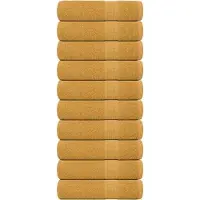 vidaXL Essuie-mains 10 pcs doré 50x100 cm 360 g/m² 100% coton