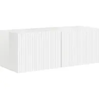 vidaXL Meuble TV , blanc brillant, 78,5 x 31 x 29,5 cm, aggloméré