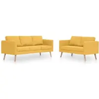 vidaXL Ensemble de canapés 2 pièces tissu jaune