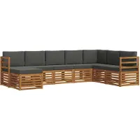 vidaXL Ensemble de canapés d'extérieur avec coussins 8 pièces Nature et Anthracite