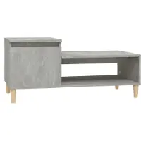 vidaXL Table basse gris béton 100x50x45 cm Bois composite