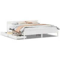vidaXL Lit en bois massif sans matelas Blanc 180x200 cm pin