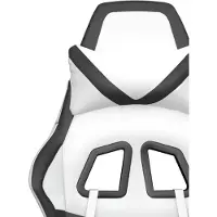 vidaXL Chaise de jeu avec repose-pieds Blanc et noir Similicuir