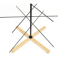 vidaXL Arbre de Noël en métal avec base en bois noir 150 cm