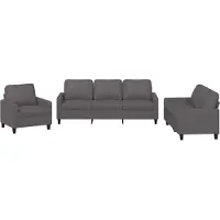 vidaXL Ensemble de canapés 3 pièces avec coussins Gris Similicuir