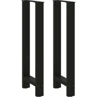 vidaXL Pieds de table de bar noir 2 pcs. 40x(100-101) cm acier